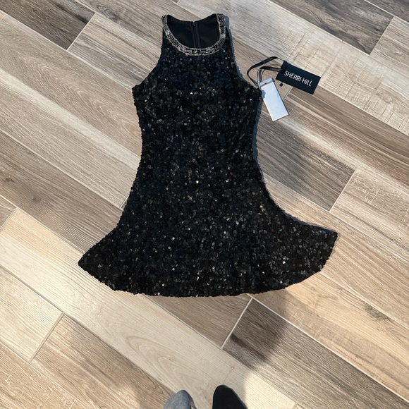 Sherri Hill Black Homecoming/Cocktail Dress sz8 NWT 51431 - Picture 4 of 7